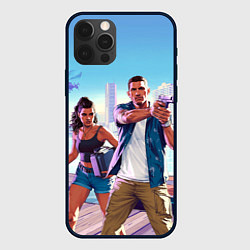 Чехол для iPhone 12 Pro Max GTA 6 главные герои, цвет: 3D-черный