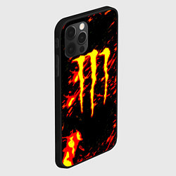Чехол для iPhone 12 Pro Max Monster energy огненное лого, цвет: 3D-черный — фото 2