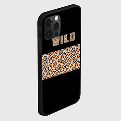 Чехол для iPhone 12 Pro Max Полоса с леопардовым паттерном на черном, цвет: 3D-черный — фото 2