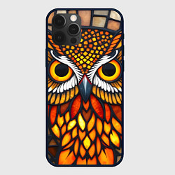 Чехол для iPhone 12 Pro Max Витраж с совой, цвет: 3D-черный