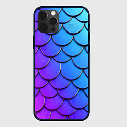 Чехол для iPhone 12 Pro Max Градиент на чешуе, цвет: 3D-черный