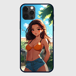 Чехол iPhone 12 Pro Max Милая девушка во дворе
