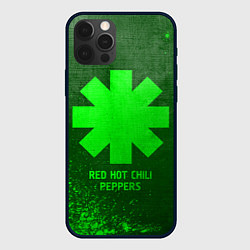 Чехол для iPhone 12 Pro Max Red Hot Chili Peppers - green gradient, цвет: 3D-черный