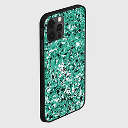 Чехол для iPhone 12 Pro Max Бирюзовый с чёрно-белыми пятнами, цвет: 3D-черный — фото 2