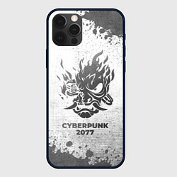 Чехол для iPhone 12 Pro Max Cyberpunk 2077 - white gradient, цвет: 3D-черный