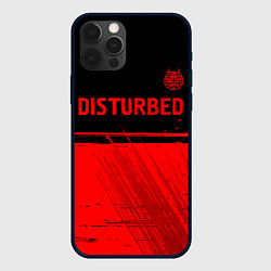 Чехол для iPhone 12 Pro Max Disturbed - red gradient посередине, цвет: 3D-черный