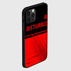 Чехол для iPhone 12 Pro Max Disturbed - red gradient посередине, цвет: 3D-черный — фото 2