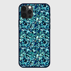 Чехол iPhone 12 Pro Max Бирюзовый текстура мелкий камень