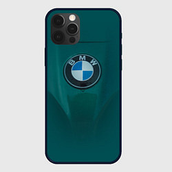 Чехол iPhone 12 Pro Max Логотип BMW на зелёном фоне