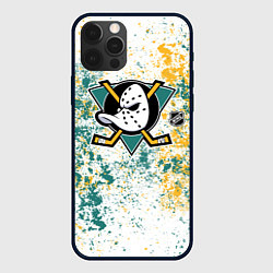 Чехол iPhone 12 Pro Max Anaheim Ducks NHL white