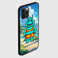 Чехол для iPhone 12 Pro Max Бегемот в купальнике, цвет: 3D-черный — фото 2