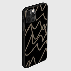 Чехол для iPhone 12 Pro Max Кривые рукописные линии чёрно-коричневый, цвет: 3D-черный — фото 2