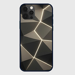 Чехол iPhone 12 Pro Max Серая объемная текстура с гранями