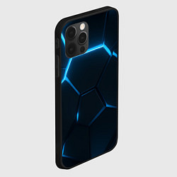 Чехол для iPhone 12 Pro Max Черные плиты с синим светом, цвет: 3D-черный — фото 2
