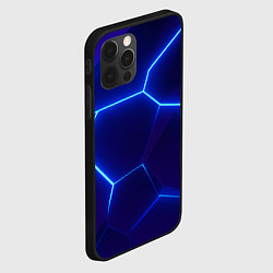 Чехол для iPhone 12 Pro Max Синие плиты с неоном, цвет: 3D-черный — фото 2