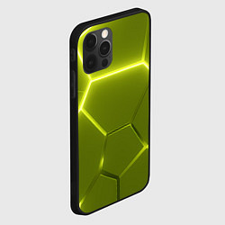 Чехол для iPhone 12 Pro Max Салатовые плиты с неоном, цвет: 3D-черный — фото 2