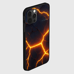 Чехол для iPhone 12 Pro Max Молнии и черные объемные плиты, цвет: 3D-черный — фото 2