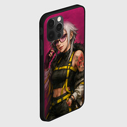 Чехол для iPhone 12 Pro Max Девушка с татуировкой в очках, цвет: 3D-черный — фото 2
