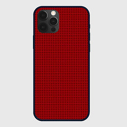 Чехол iPhone 12 Pro Max Тёмный красный текстура мелкий круг