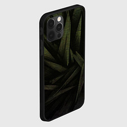 Чехол для iPhone 12 Pro Max Абстракция - green triangles, цвет: 3D-черный — фото 2