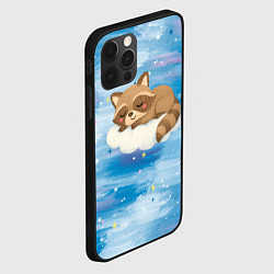 Чехол для iPhone 12 Pro Max Милый енот спит на облаке, цвет: 3D-черный — фото 2