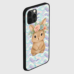 Чехол для iPhone 12 Pro Max Зайчик с венком из цветов на голове, цвет: 3D-черный — фото 2