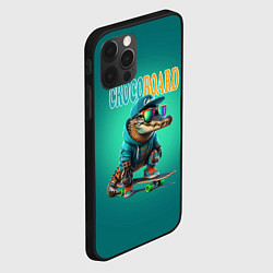Чехол для iPhone 12 Pro Max Croco cub is a cool skateboarder, цвет: 3D-черный — фото 2