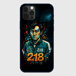 Чехол iPhone 12 Pro Max Игра в кальмара игрок 218 граффити