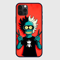 Чехол iPhone 12 Pro Max Бендер в образе рокера и парикмахера