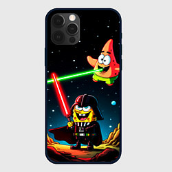 Чехол iPhone 12 Pro Max Спанч Боб и Патрик в космосе