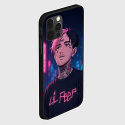 Чехол для iPhone 12 Pro Max LiL Peep - Неоновый аниме арт, цвет: 3D-черный — фото 2