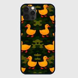 Чехол для iPhone 12 Pro Max Уточный камуфляж паттерн, цвет: 3D-черный