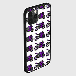 Чехол для iPhone 12 Pro Max Motorcycle purple, цвет: 3D-черный — фото 2