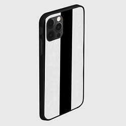 Чехол для iPhone 12 Pro Max Color black light gray line, цвет: 3D-черный — фото 2