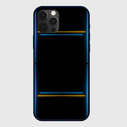 Чехол iPhone 12 Pro Max Neon yellow light blue