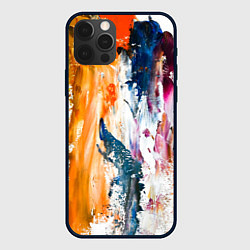 Чехол iPhone 12 Pro Max Разноцветные мазки кисти на палитре художника