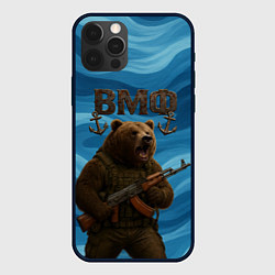 Чехол iPhone 12 Pro Max ВМФ Медведь с АК-47