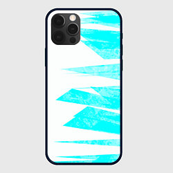 Чехол iPhone 12 Pro Max Color white light blue stripe