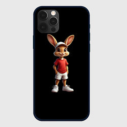 Чехол для iPhone 12 Pro Max Милый заяц в белых шортах, цвет: 3D-черный