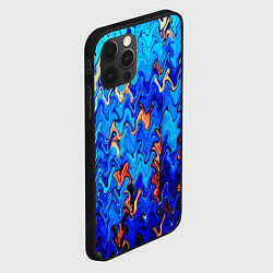 Чехол для iPhone 12 Pro Max Сине-голубой стекающая абстракция, цвет: 3D-черный — фото 2