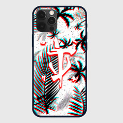 Чехол для iPhone 12 Pro Max Doom тропики глитч, цвет: 3D-черный