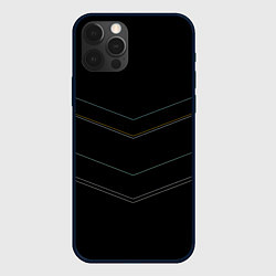 Чехол для iPhone 12 Pro Max Изысканный чёрный с тонкими линиями, цвет: 3D-черный