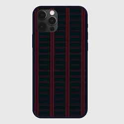 Чехол для iPhone 12 Pro Max Color dark cage red stripes, цвет: 3D-черный