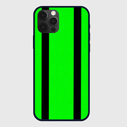 Чехол iPhone 12 Pro Max Color black and green stripes