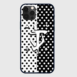 Чехол iPhone 12 Pro Max Doom точки черно белые