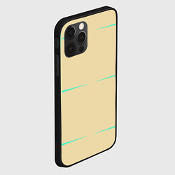 Чехол для iPhone 12 Pro Max Color beige green stripes, цвет: 3D-черный — фото 2