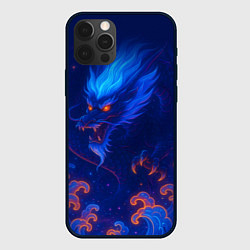Чехол для iPhone 12 Pro Max Неоновый космический дракон - нейроарт, цвет: 3D-черный