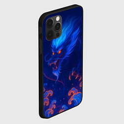 Чехол для iPhone 12 Pro Max Неоновый космический дракон - нейроарт, цвет: 3D-черный — фото 2