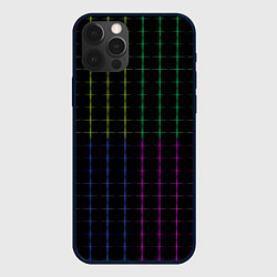 Чехол для iPhone 12 Pro Max Color black multicolored stripes, цвет: 3D-черный