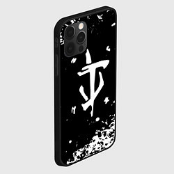 Чехол для iPhone 12 Pro Max Doom белый всплеск красок, цвет: 3D-черный — фото 2